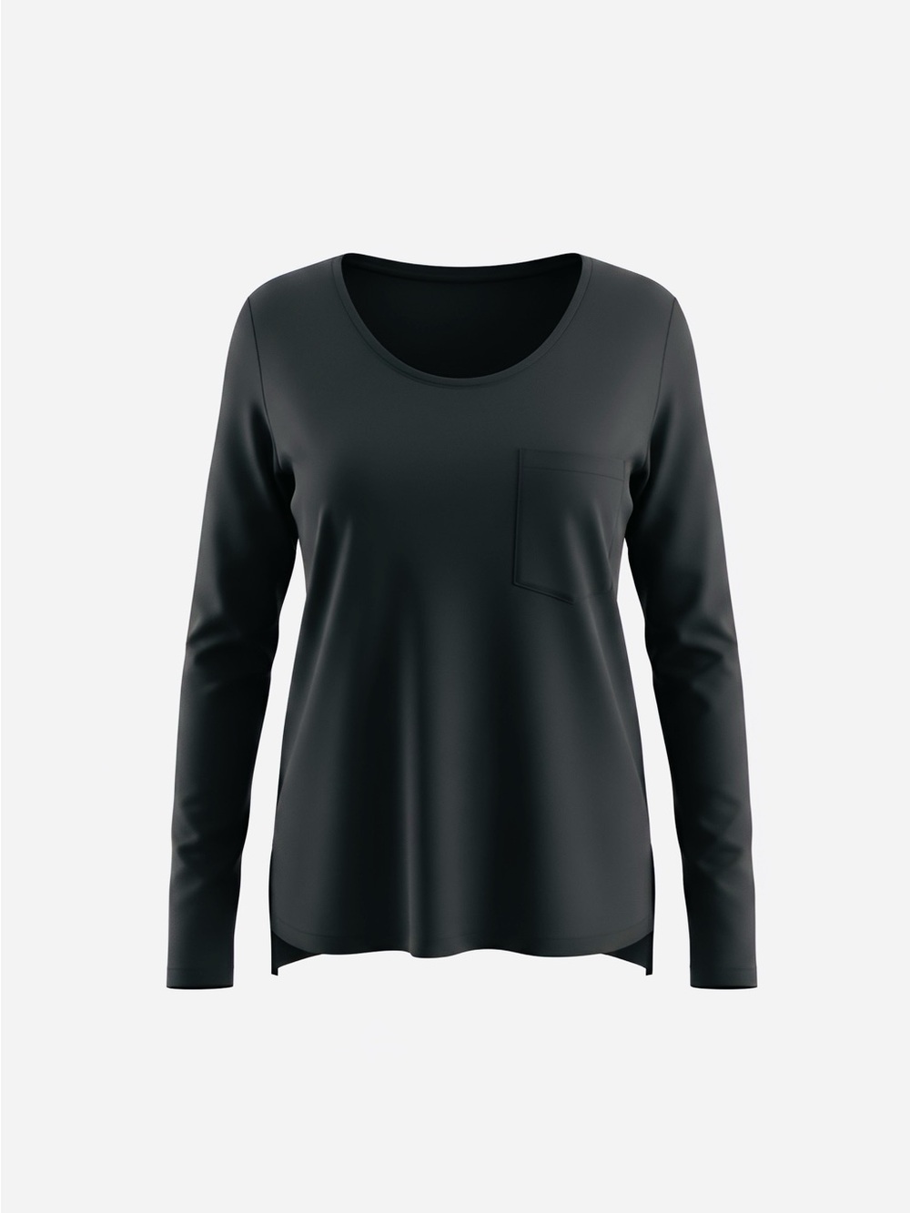 bp Women’s Black High Low Long-Sleeved Pocket Tee - Size XS